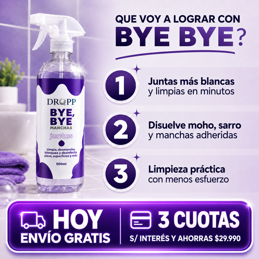 Bye Bye Manchas | Limpiador de Juntas que disuelve el hongo en minutos.